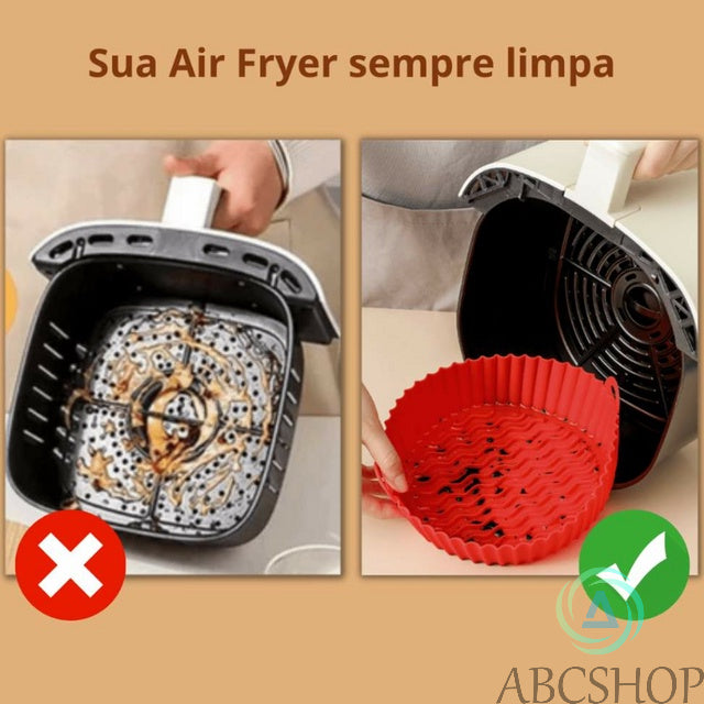 Kit 3 Forma De Silicone Para Air Fryer Forno Microondas Fritadeira Assadeira – Reutilizável Antiaderente Flexível