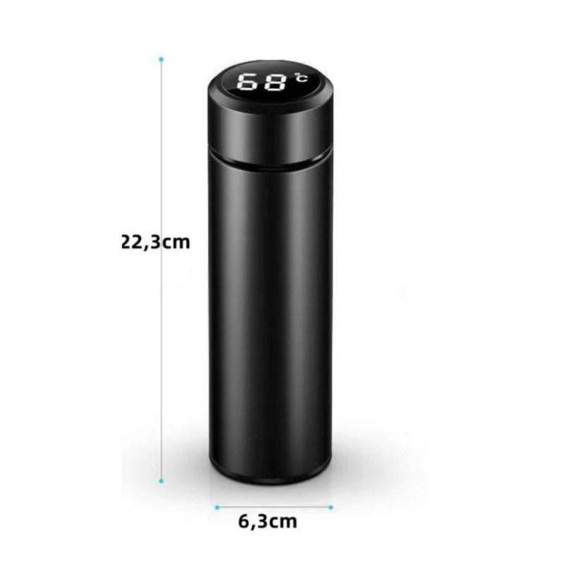 Garrafa Termica 500ML Com Termometro Digital Led Quente ou Frio em Aço Inox 304 (COR ALEATÓRIA)