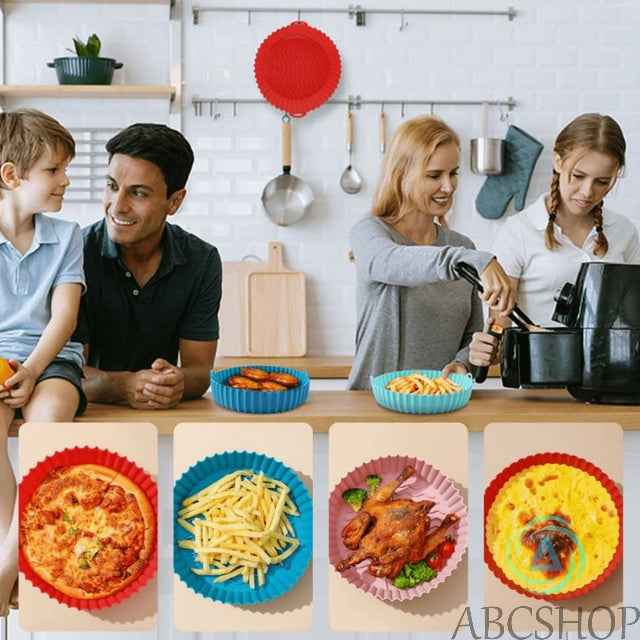 Kit 3 Forma De Silicone Para Air Fryer Forno Microondas Fritadeira Assadeira – Reutilizável Antiaderente Flexível