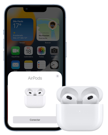 AirPods (3ª geração) com estojo de recarga Lightning